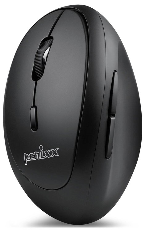 Perixx PERIMICE-719 L Ergonomikus egér Rádiójel vezérlésű Fekete 800 dpi, 1200 dpi, 1600 dpi 4. kép