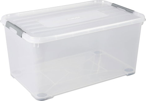 Curver 243857 Tárolódoboz HANDY Egymásra rakható (H x Sz x Ma) 800 x 500 x 687 mm Átlátszó, Ezüst 1