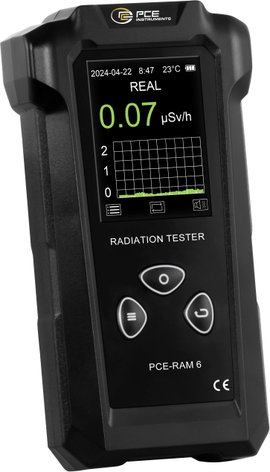 PCE Instruments PCE-RAM 6 Geiger-Müller számlálócső Sugárzás: Gamma, Röntgen, Béta akusztikus riaszt