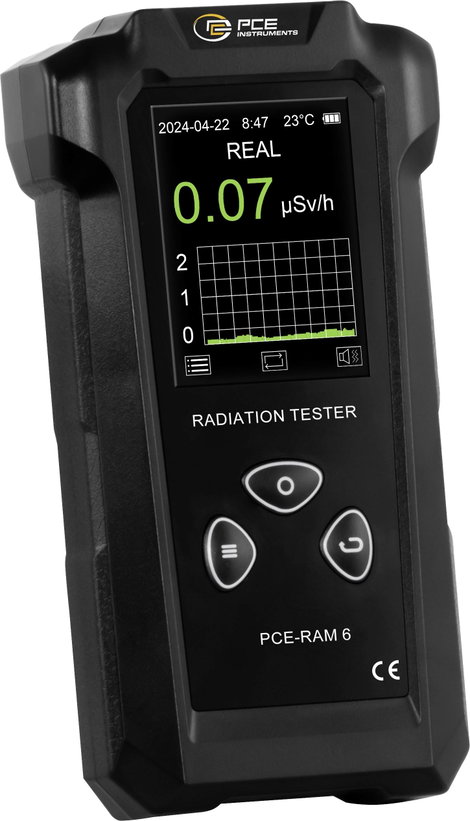 PCE Instruments PCE-RAM 6 Geiger-Müller számlálócső Sugárzás: Gamma, Röntgen, Béta akusztikus riaszt