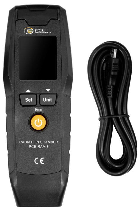 PCE Instruments PCE-RAM 8 Geiger számláló Sugárzás: Gamma, Röntgen, Béta akusztikus riasztás, optika 3. kép