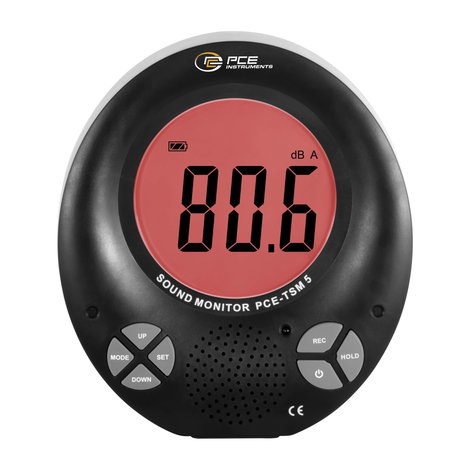 PCE Instruments PCE-TSM 5 Zajszintmérő Adatgyűjtő, színes kijelző 35 - 135 dB 31.5 Hz - 8000 Hz 2. kép