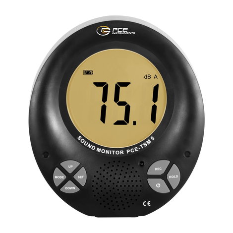 PCE Instruments PCE-TSM 5 Zajszintmérő Adatgyűjtő, színes kijelző 35 - 135 dB 31.5 Hz - 8000 Hz 3. kép