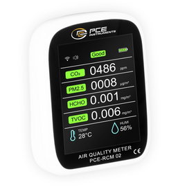 PCE Instruments PCE-RCM 02 Finom por mérőkészülék Légnedvesség, Hőmérséklet, Finom por, Légszennyeze