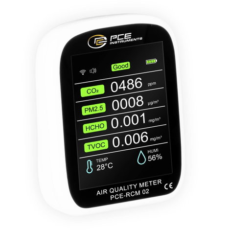 PCE Instruments PCE-RCM 02 Finom por mérőkészülék Légnedvesség, Hőmérséklet, Finom por, Légszennyeze