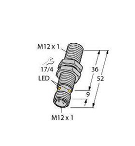 Turck Induktív érzékelő Síkba építhető NPN, záró BI2-M12-AN6X-H1141