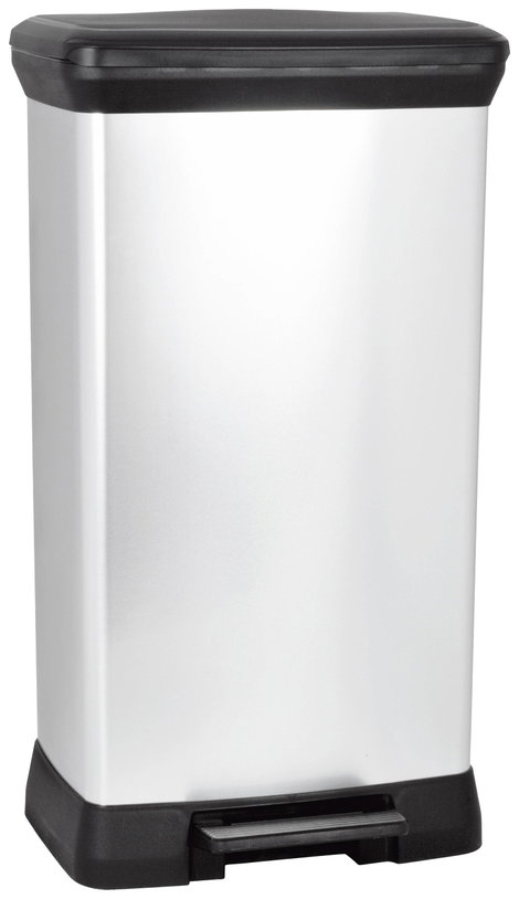 Curver Deco bin metalics 240643 Szemeteskuka 50 l (Sz x Ma x Mé) 390 x 720 x 290 mm Ezüst, Fekete 1