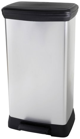 Curver Deco bin metalics 254620 Szemeteskuka 46 l (Sz x Ma x Mé) 407 x 749 x 307 mm Ezüst, Fekete 1 