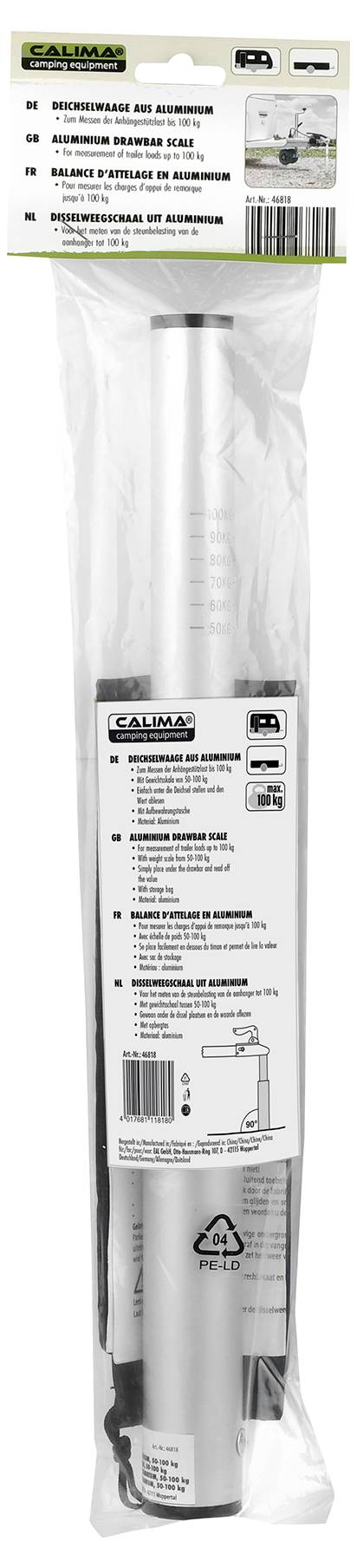 Calima 46041 Vonórúd mérleg 100 kg Alumínium 35 mm x 35 mm x 430 mm 2. kép
