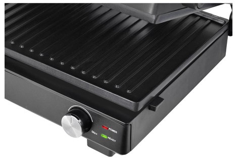 BiKitchen grill 200 Kontakt grill Elektromos Visszajelző lámpa, Összehajtható, fokozatmentes hőmérsé 2. kép