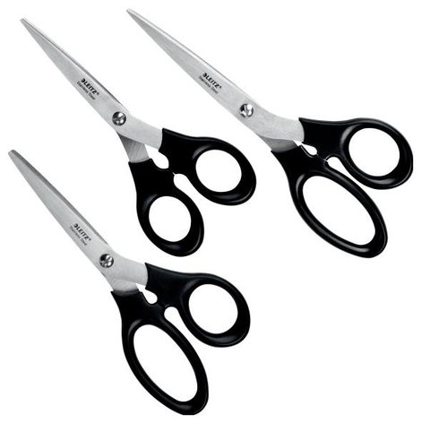 Leitz 54260095 Univerzális Univerzális olló Jobbkezes, Balkezes 165 mm, 185 mm, 205 mm Fekete