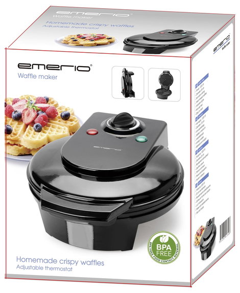 Gofrisütő Tapadásmentes bevonat, BPA mentes Fekete, EMERIO WM-131149 5. kép