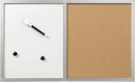 Herlitz 10685394 10685394 Mágnestábla, Fehér tábla (Sz x Ma) 600 mm x 400 mm Ezüst, Parafa