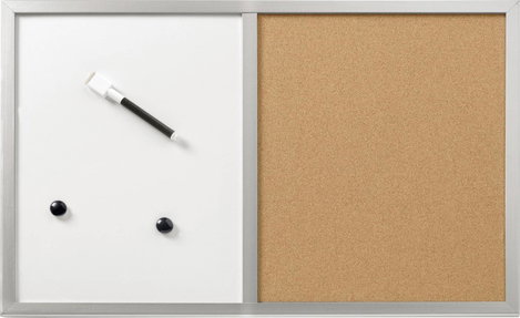 Herlitz 10685394 10685394 Mágnestábla, Fehér tábla (Sz x Ma) 600 mm x 400 mm Ezüst, Parafa