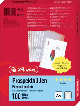 Herlitz Prospektus tok 10840320 DIN A4 PP Átlátszó 10840320 100 db