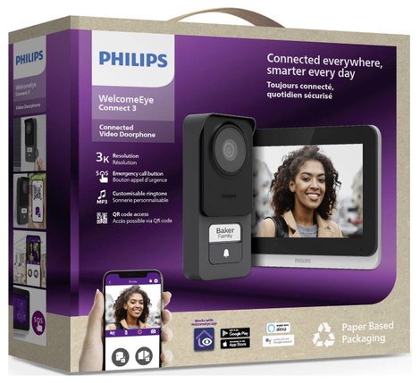 Philips WelcomeEye Connect 3 Videó kaputelefon WLAN Komplett készlet 1 családiház 2. kép