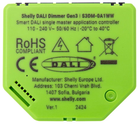 Shelly DALI Dimmer Gen3 Dimm faktor Bluetooth, Wi-Fi 4. kép