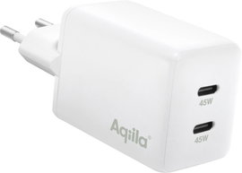 Aqiila W2 USB-s töltőkészülék 45 W Beltér, Aljzat dugó Kimeneti áram (max.) 3 A USB-C® Kimenetek szá