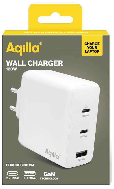 Aqiila W4 USB-s töltőkészülék 120 W Beltér, Aljzat dugó Kimeneti áram (max.) 3 A USB-A, USB-C® Kimen 2. kép