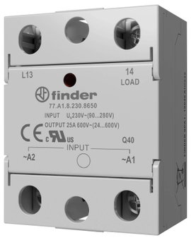 Finder Félvezető relé 77A190248250 25 A Kapcsolási feszültség (max.): 280 V/AC Nullfeszültség kapcso