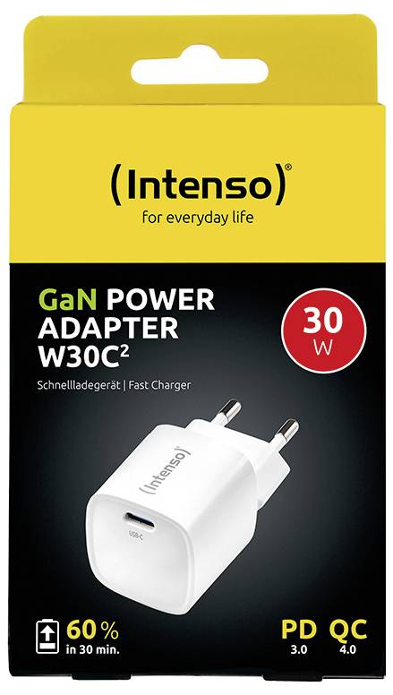 Intenso Power Adapter W30C² white USB-s töltőkészülék Beltér Kimeneti áram (max.) 3 A USB-C® Kimenet 2. kép