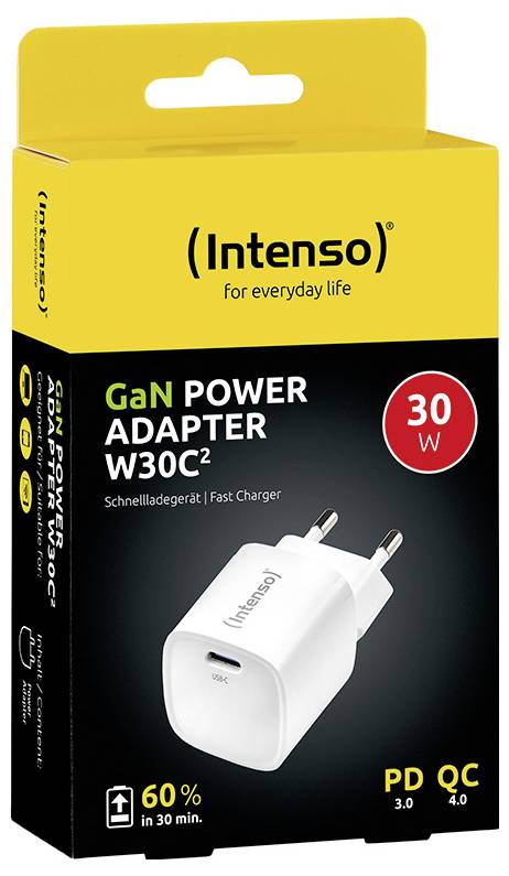 Intenso Power Adapter W30C² white USB-s töltőkészülék Beltér Kimeneti áram (max.) 3 A USB-C® Kimenet 3. kép