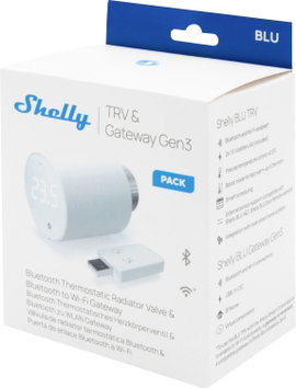 Shelly Blu TRV & Blu Gateway Gen3 Gateway, Fűtőtest termosztát Bluetooth Low Energy, Wi-Fi