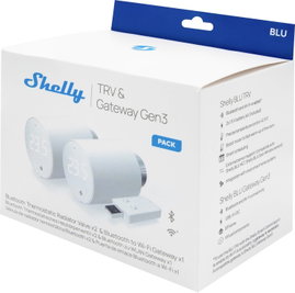 Shelly 2x Blu TRV & Blu Gateway Gen3 Gateway, Fűtőtest termosztát Bluetooth Low Energy, Wi-Fi