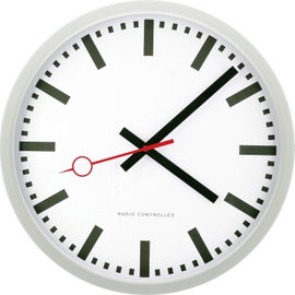 EUROTIME 59530-07 Rádiójel vezérlésű Falióra 35 cm Ezüst Zajtalan óraszerkezet