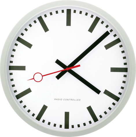 EUROTIME 59530-07 Rádiójel vezérlésű Falióra 35 cm Ezüst Zajtalan óraszerkezet