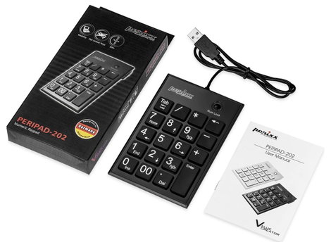 Perixx PERIPAD-202 U B Számtömb Vezetékes Fekete 5. kép