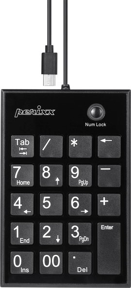 Perixx PERIPAD-202 C H Számtömb Vezetékes USB hub Fekete