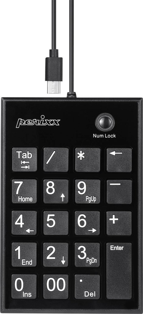 Perixx PERIPAD-202 C H Számtömb Vezetékes USB hub Fekete