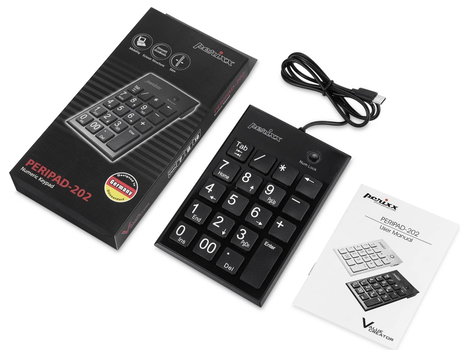 Perixx PERIPAD-202 C H Számtömb Vezetékes USB hub Fekete 2. kép