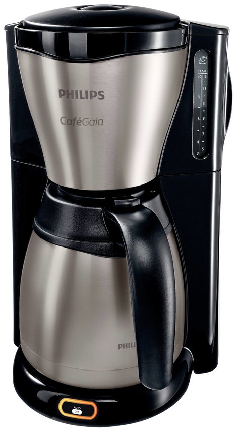 Philips Home Café Gaia HD7548/20 Kávéfőző Fekete, Nemesacél Kapacitás, csésze=15 Hőszigetelt kiöntő