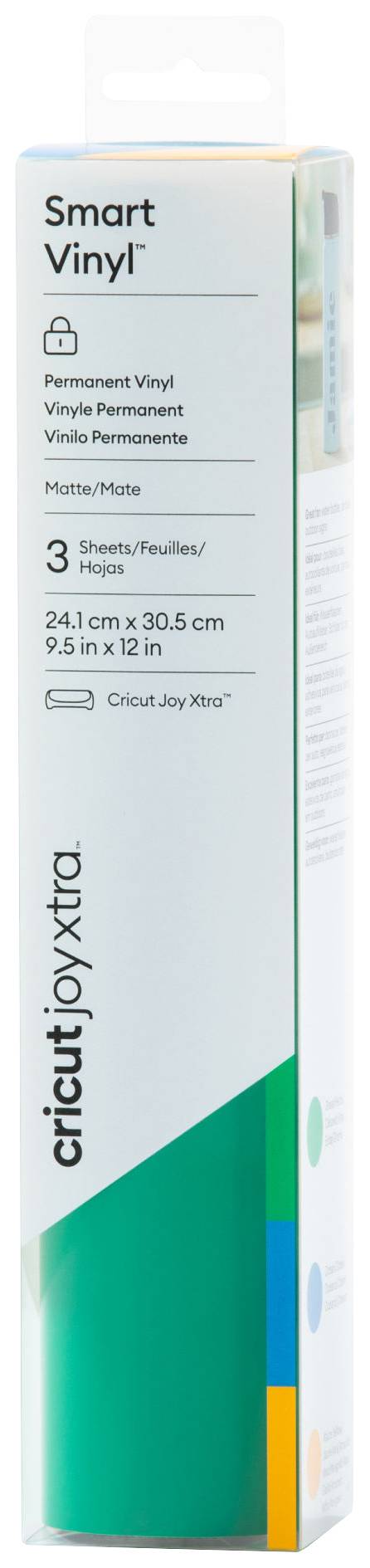 Cricut Smart Vinyl Permanent Joy Xtra Fólia készlet Vágási szélesség 30.5 cm Fűzöld, Tengerkék, Kuko