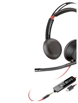 HP Poly Headset Blackwire C5220 Stereo USB- Számítógép On Ear headset Stereo Fekete Noise Cancelling