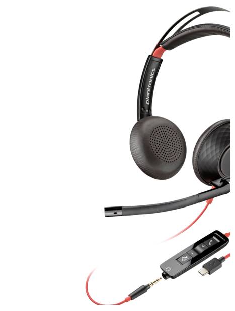 HP Poly Headset Blackwire C5220 Stereo USB- Számítógép On Ear headset Stereo Fekete Noise Cancelling