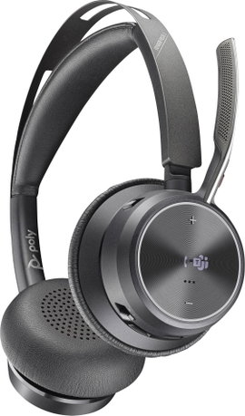 HP Poly Voyager Focus 2 Számítógép On Ear headset Bluetooth® Stereo Fekete Noise Cancelling Headset