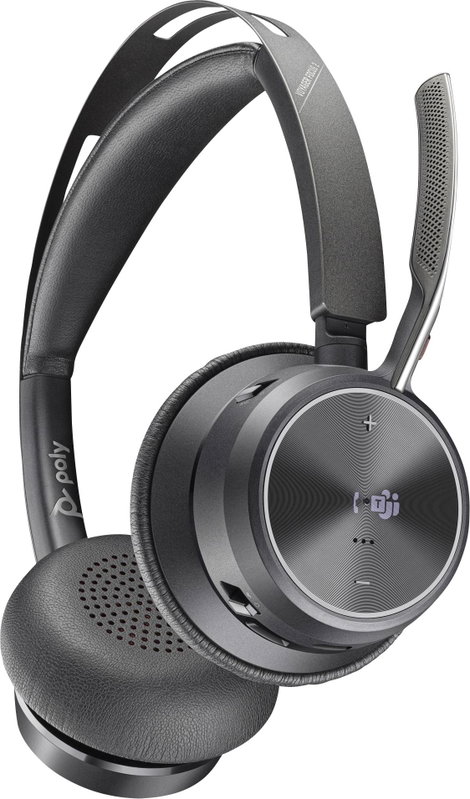 HP Poly Voyager Focus 2 Számítógép On Ear headset Bluetooth® Stereo Fekete Noise Cancelling Headset