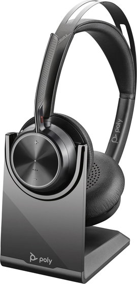 HP Poly Voyager Focus 2 Számítógép On Ear headset Bluetooth® Stereo Fekete Noise Cancelling Headset