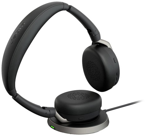 Jabra Evolve2 65 Flex Link380a MS + Ladepad Számítógép On Ear headset Bluetooth® Stereo Fekete Noise 2. kép
