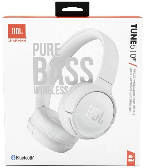 JBL Tune 510BT On Ear fejhallgató Bluetooth® Fehér Headset, Összehajtható, Elemtöltés kijelzés, Mikr 4. kép