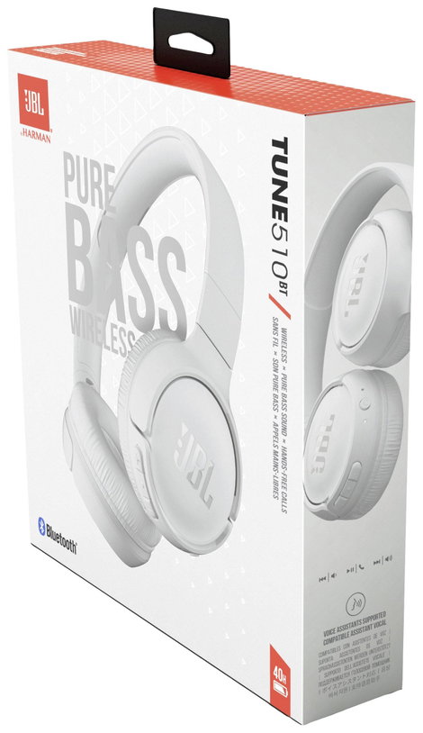 JBL Tune 510BT On Ear fejhallgató Bluetooth® Fehér Headset, Összehajtható, Elemtöltés kijelzés, Mikr 5. kép
