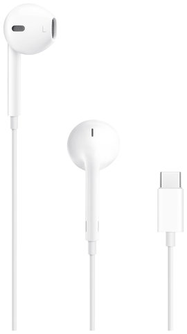Apple EarPods (USB-C) HiFi EarPods Vezetékes Stereo Fehér Izzadásálló, Vízálló, Hangerő szabályozás