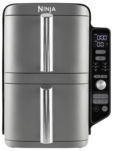 Ninja Double Stack XL 2 Forrólevegős fritőz 9.5 l 2470 W Fekete 2. kép