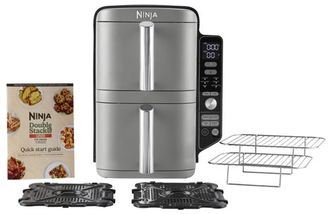 Ninja Double Stack XL 2 Forrólevegős fritőz 9.5 l 2470 W Fekete 3. kép