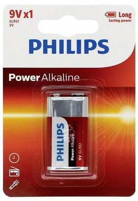 Philips Power 6LR61 9V-os elem Alkáli mangán 9 V 1 db