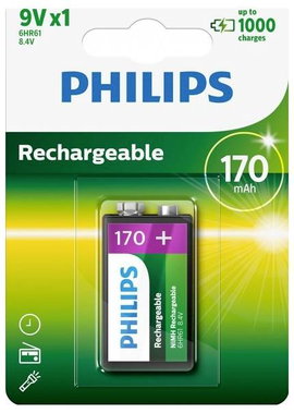 9 V-os akku Philips HR22 NiMH 8.4 V 170 mAh 1 db