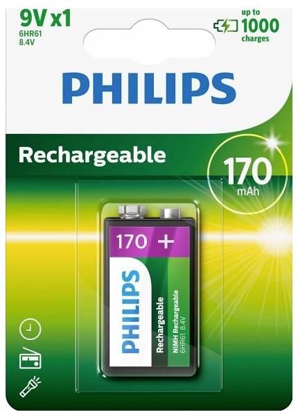 9 V-os akku Philips HR22 NiMH 8.4 V 170 mAh 1 db